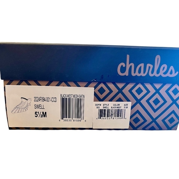 CHARLES BY CHARLES DAVID Womens Swell Embellished Strap Mesh Pumps Black 5.5 NWT - Picture 5 of 9